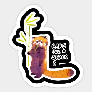 Red Panda munchies on bamboo Sticker